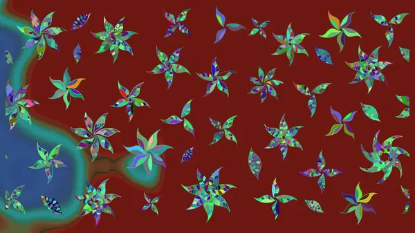 Raster illüstrasyonu. Küçük çiçekteki sevimli çiçek deseni. Kırmızı renkte çiçekler.