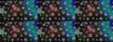 Düz Çiçek Elementleri Tasarımı. Renkli Bahar Teması eskiz kalıbı. Raster..