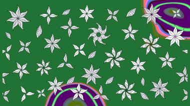 Nakış desenli çiçek deseni. Parmak izi, kumaş, duvar kâğıdı, tekstil için raster dokusu. Renkli grunge, yakut yeşil çiçeklerle soyut arkaplanı zenginleştirir.