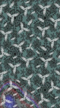 Çiçekli karalama şeklinde Raster çiçek deseni. Yumuşak, bahar çiçekli arka plan. Tarafsız renklerde çiçekler.