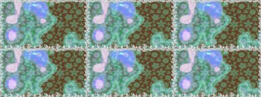 Klasik taslak çizimi. Raster çiçek izi. Çiçek yeşili, pürüzsüz desen.