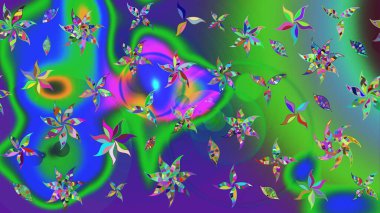 Tekstil için figür. Poster ya da kapak için arka plan. Davetiye ve kartpostal tasarımı için dekoratif çiçek unsurları. Şirin, zarif çiçekler Raster illüstrasyonu. Yapraklı çizim deseni.