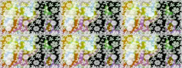 Kusursuz bir arka plan modeli. Yapraklı çiçekler ve doğal renklerde papatya çiçekleri. Raster - stok.