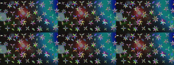 Düz Çiçek Elementleri Tasarımı. Renkli Bahar Teması eskiz kalıbı. Raster..