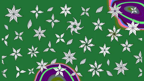 Nakış desenli çiçek deseni. Parmak izi, kumaş, duvar kâğıdı, tekstil için raster dokusu. Renkli grunge, yakut yeşil çiçeklerle soyut arkaplanı zenginleştirir.