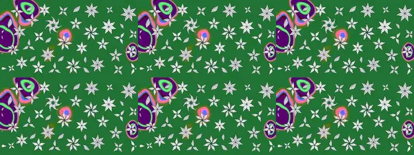 Çiçek desenli raster, yeşil çizgi grafik desenli soyut raster arkaplan. Modern stil dokusu.