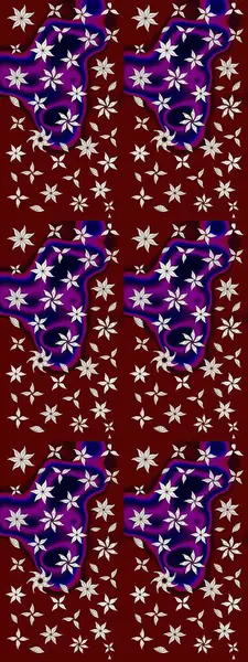 Suluboya, elle çizilmiş. Raster - stok. Vadinin çiçekleri kırmızı renklerde. Taslak arkaplan deseni.