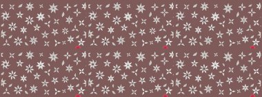 Nazik, sevimli çiçek arkaplanı. Çiçekli karalama şeklinde Raster çiçek deseni. Kahverengi renkte çiçekler.