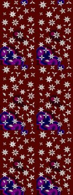 Düz Çiçek Elementleri Tasarımı. Raster illüstrasyonundaki çiçek desenli çizim. Renkli Bahar Teması eskiz kalıbı. Kırmızı renkte çiçekler.