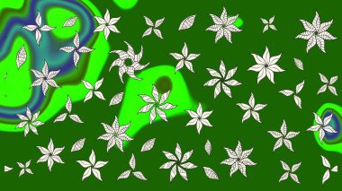 Yumuşak, bahar çiçekli arka plan. Yeşil renkli çiçekler. Raster çiçek desenli ve çiçekli..