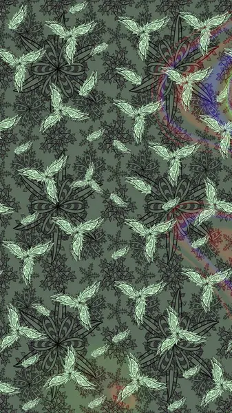 Motley illüstrasyonu. Moda baskıları için zarif bir şablon. Gri çiçekli bahar çiçekleri. Küçük renkli çiçekler. Küçük çiçekte şirin desenler.