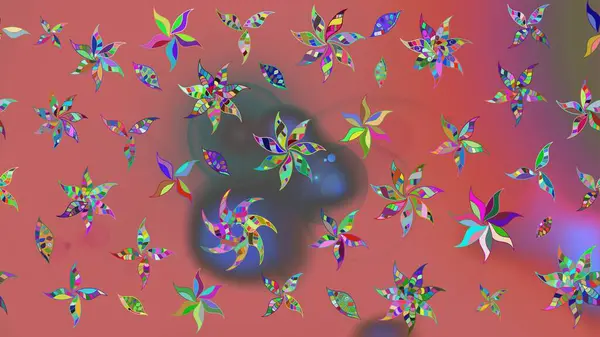 Tekstil tasarımı için geleneksel Raster çiçek buketi pembe renklerde. Üzerinde gelincikler ve vadi zambakları olan renkli çiçek desenli nakış..