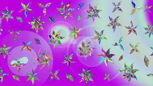 Güzel kumaş deseni. Zentangle soyut çiçekleri. Renkli Bahar Teması eskiz kalıbı. Düz Çiçek Elementleri Tasarımı. Karalama çiçeği. Raster illüstrasyonu.