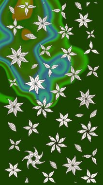 Davetiye ve kartpostal tasarımı için dekoratif çiçek unsurları. Şirin, zarif çiçekler Raster illüstrasyonu. Tekstil için figür. Poster ya da kapak için arka plan. Yapraklı çizim deseni.