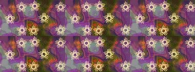 Raster illüstrasyonu. Renkli arka planda izole tatlı kar taneleri. Mor, kahverengi ve gri renkte kar taneleri. Kar tanesi raster deseni.