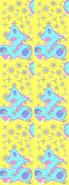 Raster illüstrasyonu. Raster illüstrasyonu. El yapımı çiçek ve bitki koleksiyonu. Eskiz tarzı sarı renkler. Şirin karalamalı çiçek deseni çiz..