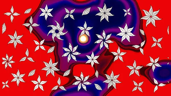 Renkli Yaz Temalı eskiz kalıbı. Sevimli çiçek raster deseni. Düz Çiçek Elementleri Tasarımı. Modaya uygun kumaş deseni.