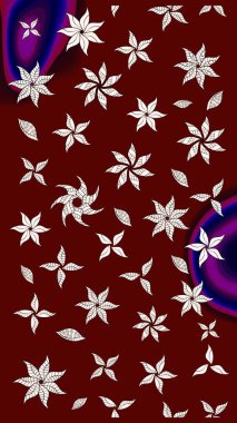 Modern, kırmızı raster arka plan duvar kağıdı çizimi, klasik çizgili desenli desenli çiçekler, çiçekli süsler. Çiçekli el çizimi çizimi deseni.