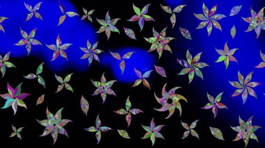 Çiçekler suluboya eskiz deseni. Raster Stili kumaş deseni.