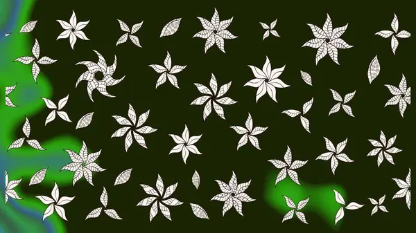 Raster deseni. Bahar çiçekleri dallı desen, gri renkler çiçekli siluet.