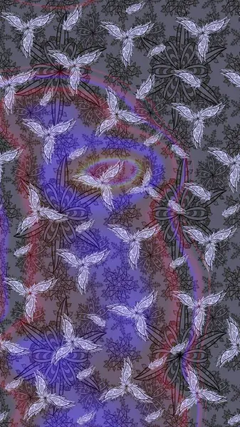 Çiçekli el çizimi çizimi deseni. Modern gelişim, nötr raster arka plan duvar kağıdı çizimi, klasik çizgi, desenli desenli çiçekler, çiçekli süsler..