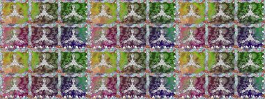 Küçük çiçekteki sevimli çiçek deseni. Raster deseni. Raster illüstrasyonu. Yumuşak, yaz çiçekleri yeşil renklerde.