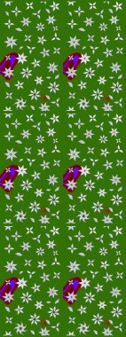 Raster Şirin kumaş deseni. Düz Çiçek Elementleri Tasarımı. Eskiz klasiği. Renkli Bahar Teması çizim şablonu.