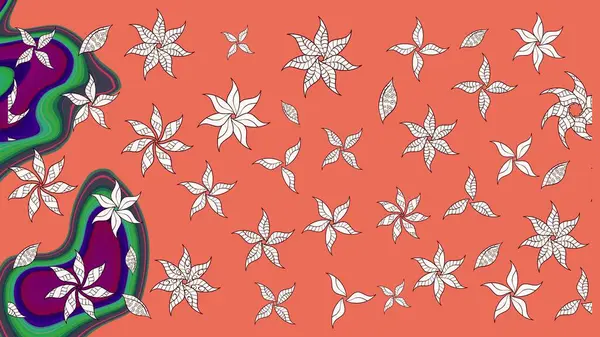 Turuncu renkli çiçekler. Renkli Bahar Teması eskiz kalıbı. Düz Çiçek Elementleri Tasarımı. Çiçek desenli eskiz, yaz çiçekleri..