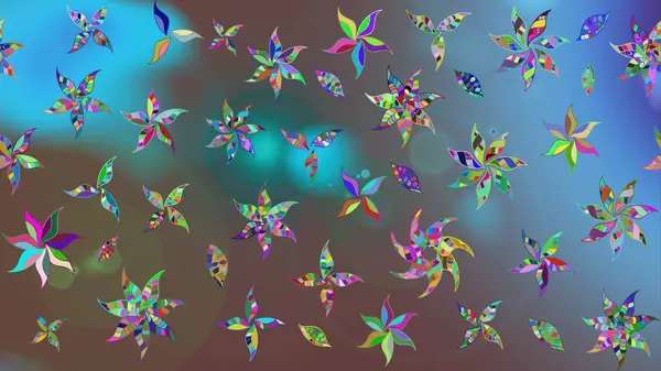 Şirin çiçek elementleri. Raster illüstrasyonu. Düz Çiçek Elementleri Tasarımı. Renkli Bahar Teması eskiz kalıbı. Çizim deseni Modaya uygun kumaş deseni.