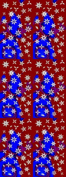 Kumaş desenli papatya çiçeği detayı. Kırmızı renkte çiçekler.