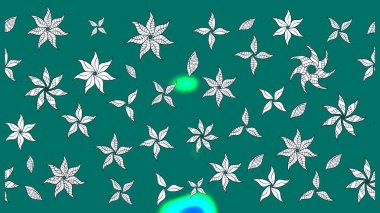 Mavi renkler. El çizimi, soyut ve süslü elementler. Suluboya resim taklit Raster çizimi. Yaz çiçekleri teması. Klasik çiçekler..