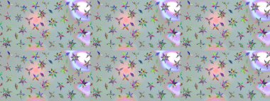 Raster Güzel kumaş deseni. Raster suluboya deseni, narin çiçekler, gri çiçekler, tebrik kartı şablonu..