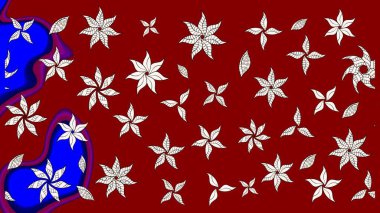 Kırmızı renkte çiçekler. Düz Çiçek Elementleri Tasarımı. Çiçekli çizim şekli. Renkli Bahar Teması çizim şablonu.