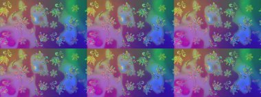 Mor renkli çiçekler. Raster illüstrasyonu. Çizim çiçek deseni duvar kağıdı için kullanılabilir.