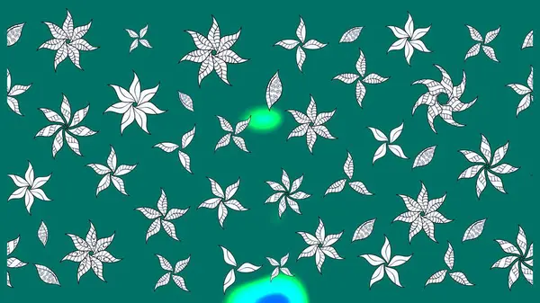 Mavi renkler. El çizimi, soyut ve süslü elementler. Suluboya resim taklit Raster çizimi. Yaz çiçekleri teması. Klasik çiçekler..