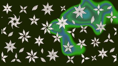 Raster. Gri renkli güzel çiçekli çizim deseni, suluboya çiçek deseni, duvar kağıdı, kart veya kumaş için fayanslı..