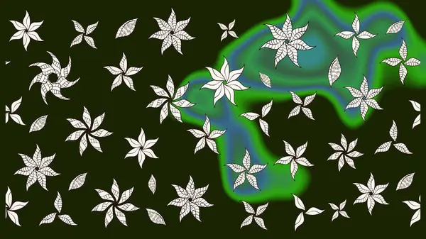 Raster. Gri renkli güzel çiçekli çizim deseni, suluboya çiçek deseni, duvar kağıdı, kart veya kumaş için fayanslı..