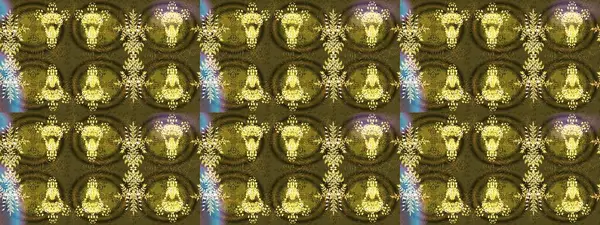 Kusursuz desen. Hint süsü. Kahverengi renklerde. Raster illüstrasyonu. Renkli süs kenarı. Çiçek duvar kağıdı.