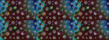 Küçük kahverengi çiçeklerdeki oldukça eski bir besin torbası deseni. Tekstil, kumaş, kapaklar, duvar kağıtları, baskı, paket, koleksiyon defteri, örgü, dekupaj için çiçek arkaplanı..