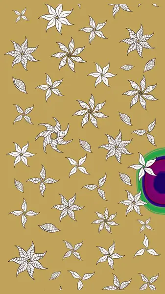 Sarı renklerde. Çiçek. Taslak dekoratif arka plan, çiçek mandala. Raster illüstrasyonu.