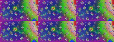 Modern gelişim yeşil raster arka plan duvar kâğıdı illüstrasyonu klasik çizgili, desenli desenli çiçekler, çiçekli süsler. Çiçekli el çizimi çizimi deseni.