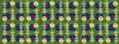 Raster yeşili, mavi ve sarı kar tanelerinden izole edilmiş. Renkli kar taneleri Raster çizimi. Güzel kış süsleri..