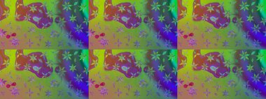 Küçük çiçekteki sevimli çiçek deseni. Yeşil renkte çiçekler.