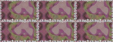 Kahverengi renklerde. Çiçekli güzel suluboya desen. Raster illüstrasyonu.