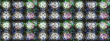 Düşen Noel stili kar taneleri. Kar taneleri, kar yağışı. Güzel raster grisi, nötr ve yeşil kar taneleri renkli bir arka planda izole edilmiş. Görüntü.