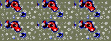 Çiçekler suluboya eskiz deseni. Raster Stili kumaş deseni.