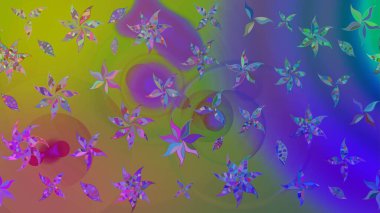 Klasik çiçek tasarımı elementleri. Mor kıvırcık çiçekler mor renkte şekillenir. Raster illüstrasyonu.