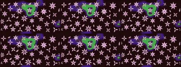 Çiçekli karalama şeklinde Raster çiçek deseni. Kahverengi renkli çiçekler. Nazik, narin çiçek arkaplanı.