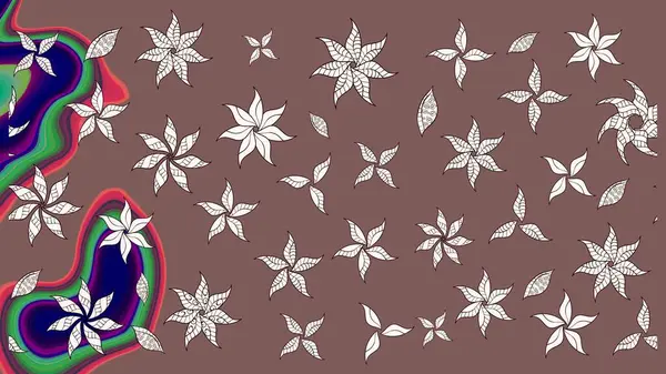 Çiçek arkaplanlı soyut zarafet eskiz deseni. Raster Güzel kumaş deseni.