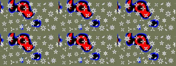 Çiçekler suluboya eskiz deseni. Raster Stili kumaş deseni.